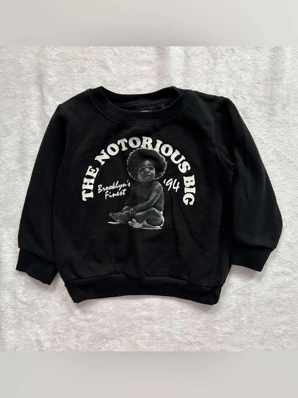 The Notorious B.I.G. Crewneck Sweatshirt Black White Toddler Girls Boys 3T Comfy